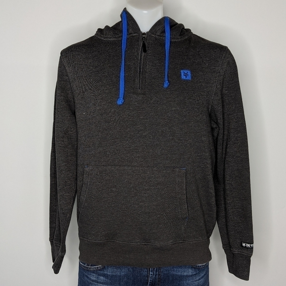 ✨3/$15 Zoo York grey Blue 1/4 zip pullover hoodie M